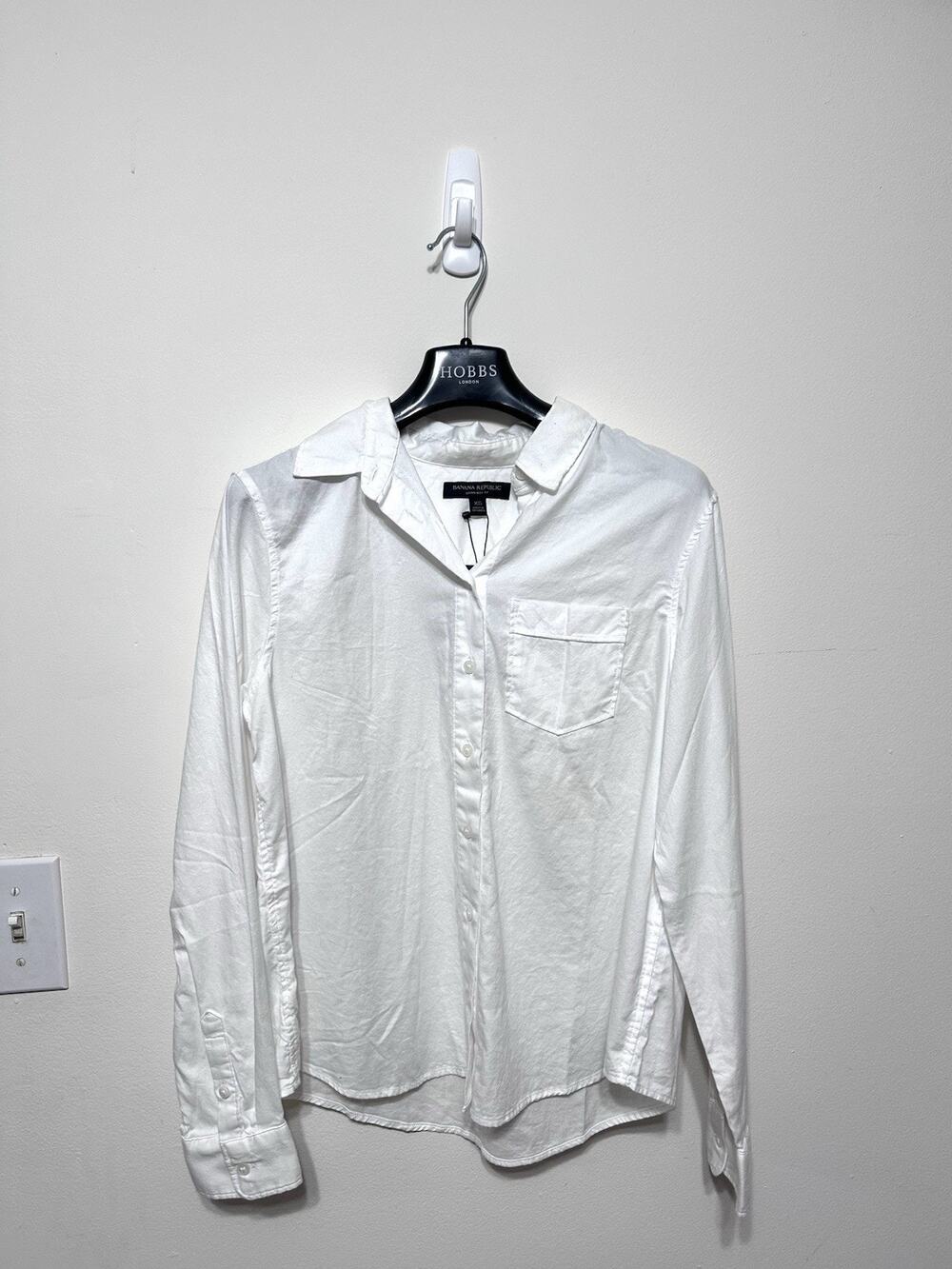 Banana Republic Shirt Womens XS White Button Up Long Sleeve Quinn Boy Fit